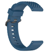 22mm Kalebol Steel Buckle Spruce Silicone Watch Band(Dark Blue)