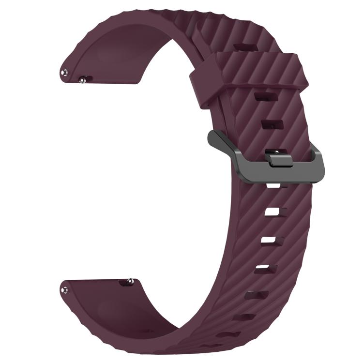 22mm Kalebol Steel Buckle Spruce Silicone Watch Band(Wine Red)