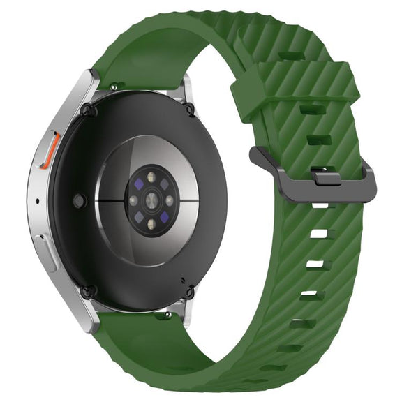 22mm Kalebol Steel Buckle Spruce Silicone Watch Band(Army Green)