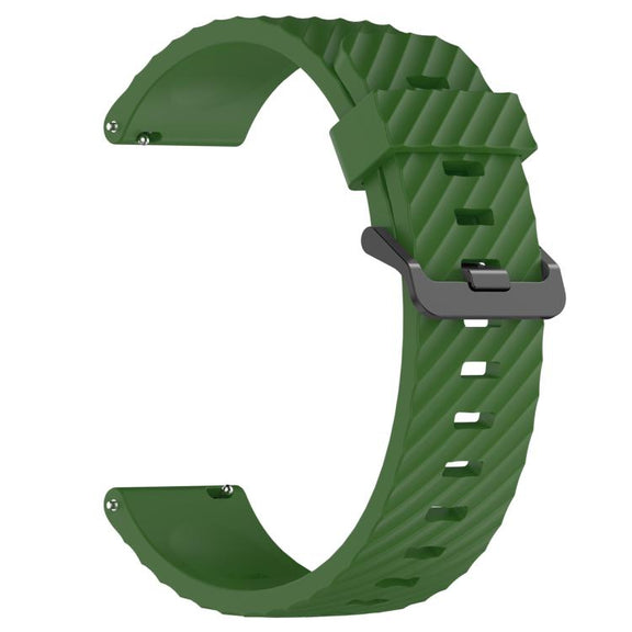 22mm Kalebol Steel Buckle Spruce Silicone Watch Band(Army Green)