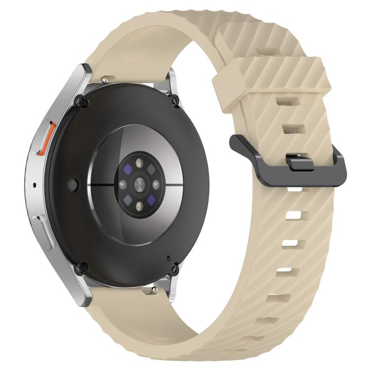 22mm Kalebol Steel Buckle Spruce Silicone Watch Band(Cream Color)