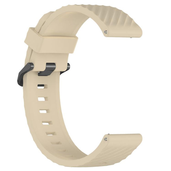 22mm Kalebol Steel Buckle Spruce Silicone Watch Band(Cream Color)