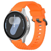 22mm Kalebol Steel Buckle Spruce Silicone Watch Band(Orange)