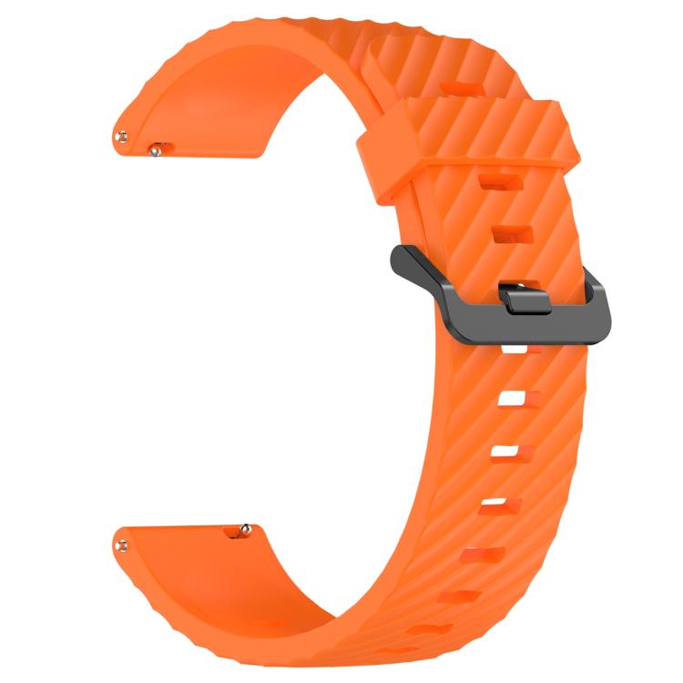 22mm Kalebol Steel Buckle Spruce Silicone Watch Band(Orange)