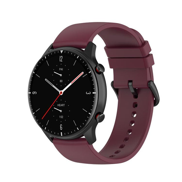 20mm Kalebol Round Tail Silicone Watch Band(Wine Red)