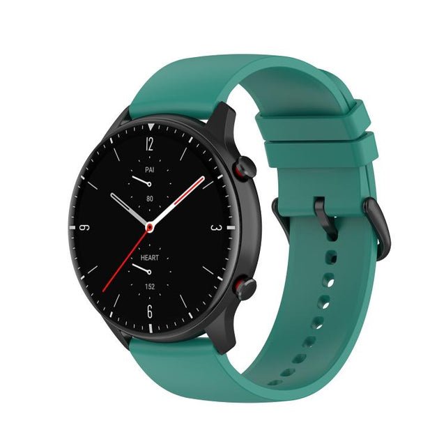 20mm Kalebol Round Tail Silicone Watch Band(Pine Green)
