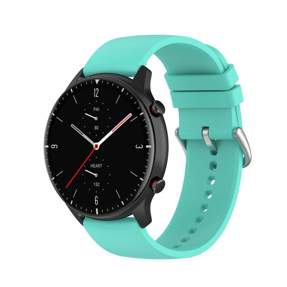 22mm Kalebol Round Tail Silicone Watch Band(Lake Blue)