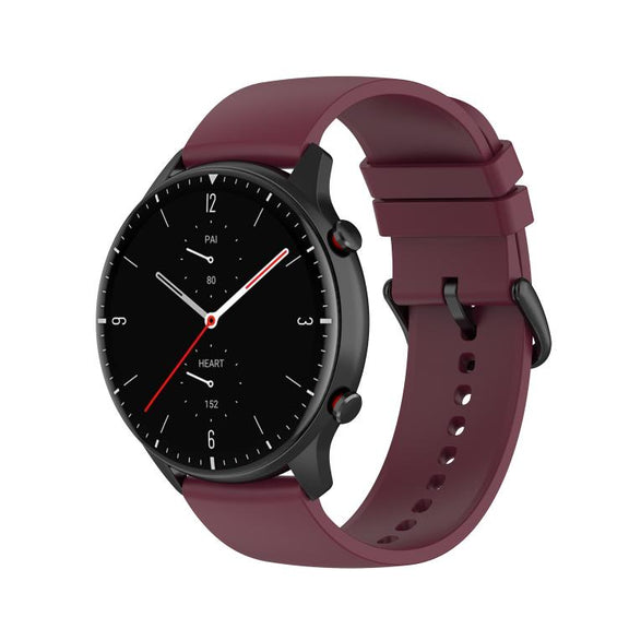 22mm Kalebol Round Tail Silicone Watch Band(Wine Red)