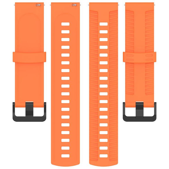 20mm Kalebol Black Buckle Tire Pattern Silicone Watch Band(Orange)