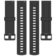 20mm Kalebol Black Buckle Tire Pattern Silicone Watch Band(Black)