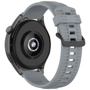 20mm Kalebol Black Buckle Tire Pattern Silicone Watch Band(Grey)