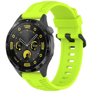 20mm Kalebol Black Buckle Tire Pattern Silicone Watch Band(Lime)