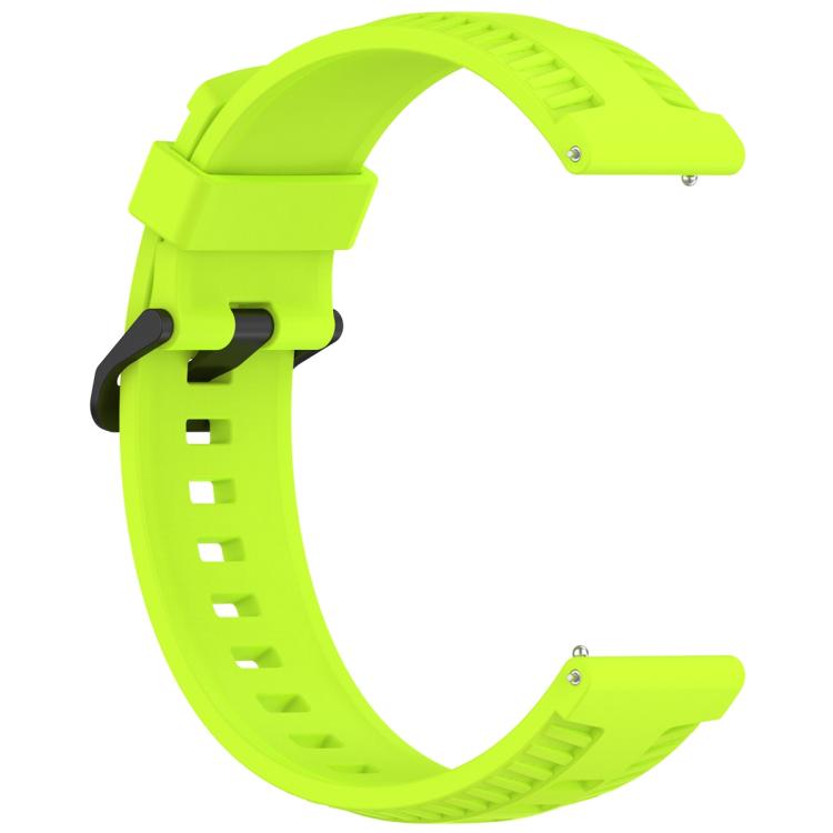 20mm Kalebol Black Buckle Tire Pattern Silicone Watch Band(Lime)