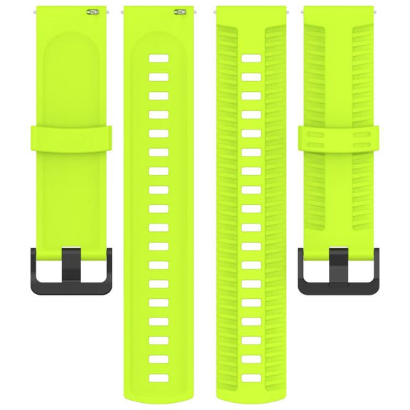 20mm Kalebol Black Buckle Tire Pattern Silicone Watch Band(Lime)