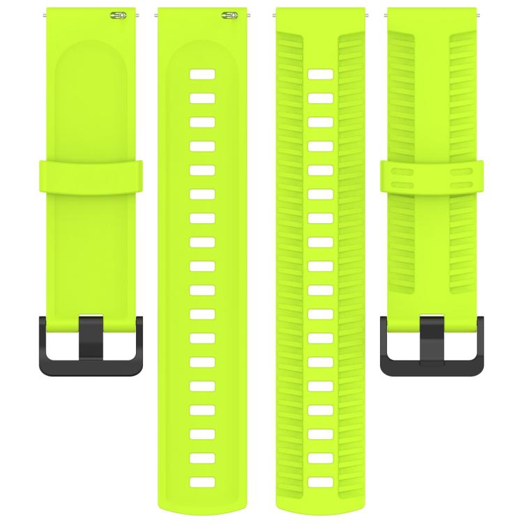 20mm Kalebol Black Buckle Tire Pattern Silicone Watch Band(Lime)