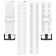 22mm Kalebol Black Buckle Tire Pattern Silicone Watch Band(White)