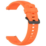 22mm Kalebol Black Buckle Tire Pattern Silicone Watch Band(Orange)