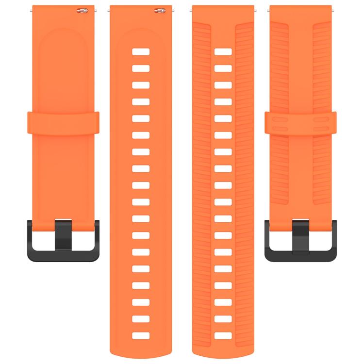 22mm Kalebol Black Buckle Tire Pattern Silicone Watch Band(Orange)