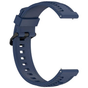 22mm Kalebol Black Buckle Tire Pattern Silicone Watch Band(Navy Blue)