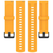 22mm Kalebol Black Buckle Tire Pattern Silicone Watch Band(Yellow)