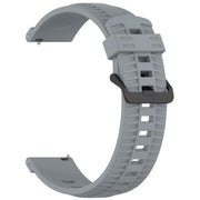 22mm Kalebol Black Buckle Tire Pattern Silicone Watch Band(Grey)