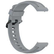22mm Kalebol Black Buckle Tire Pattern Silicone Watch Band(Grey)