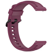 22mm Kalebol Black Buckle Tire Pattern Silicone Watch Band(Wine Red)
