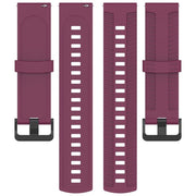22mm Kalebol Black Buckle Tire Pattern Silicone Watch Band(Wine Red)