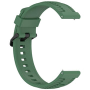 22mm Kalebol Black Buckle Tire Pattern Silicone Watch Band(Army Green)