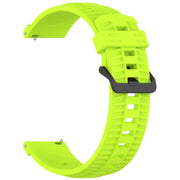 22mm Kalebol Black Buckle Tire Pattern Silicone Watch Band(Lime)