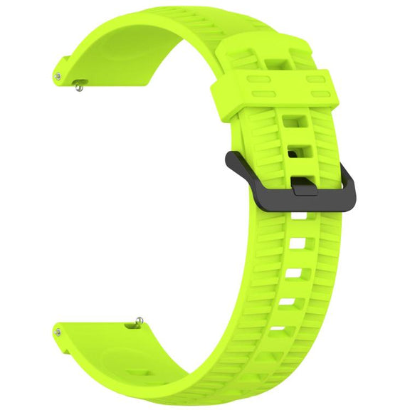 22mm Kalebol Black Buckle Tire Pattern Silicone Watch Band(Lime)