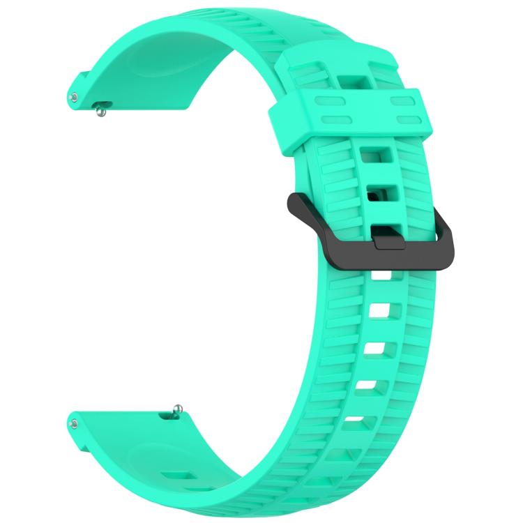 22mm Kalebol Black Buckle Tire Pattern Silicone Watch Band(Teal)