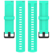 22mm Kalebol Black Buckle Tire Pattern Silicone Watch Band(Teal)