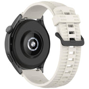 22mm Kalebol Black Buckle Tire Pattern Silicone Watch Band(Starlight)