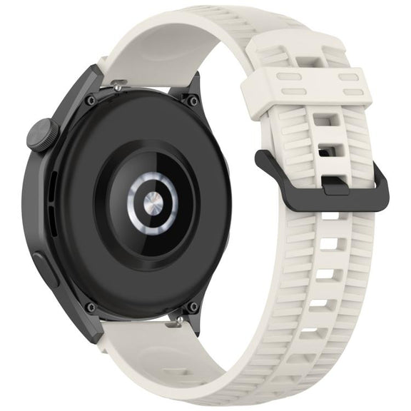 22mm Kalebol Black Buckle Tire Pattern Silicone Watch Band(Starlight)