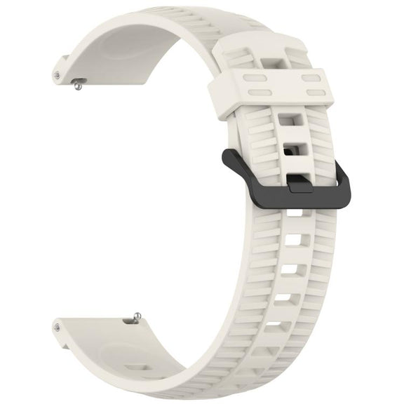 22mm Kalebol Black Buckle Tire Pattern Silicone Watch Band(Starlight)