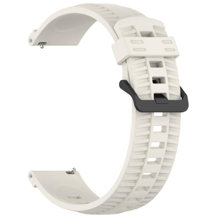22mm Kalebol Black Buckle Tire Pattern Silicone Watch Band(Starlight)