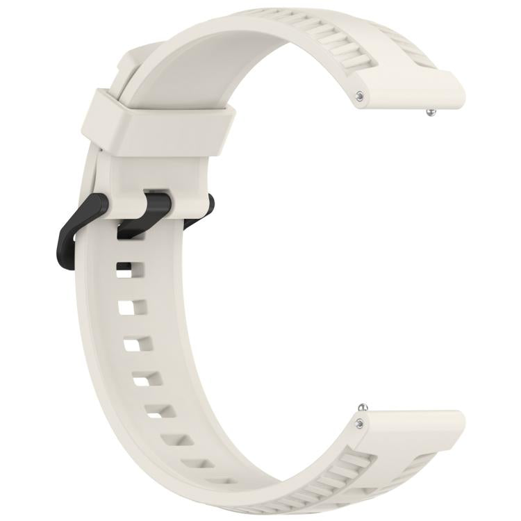 22mm Kalebol Black Buckle Tire Pattern Silicone Watch Band(Starlight)