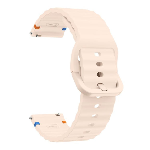 20mm Kalebol Wave Stitch Silicone Watch Band(Pink)