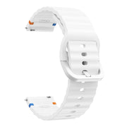 20mm Kalebol Wave Stitch Silicone Watch Band(White)