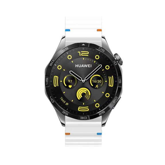 20mm Kalebol Wave Stitch Silicone Watch Band(White)
