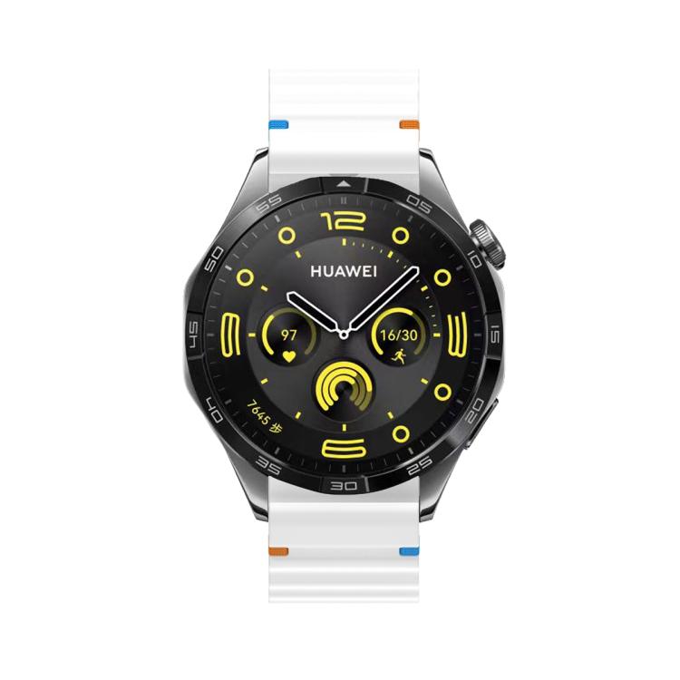 20mm Kalebol Wave Stitch Silicone Watch Band(White)