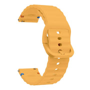20mm Kalebol Wave Stitch Silicone Watch Band(Yellow)