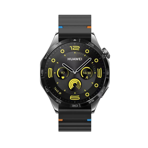 20mm Kalebol Wave Stitch Silicone Watch Band(Black)