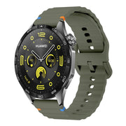 20mm Kalebol Wave Stitch Silicone Watch Band(Army Green)