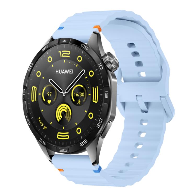 20mm Kalebol Wave Stitch Silicone Watch Band(Light Blue) - free shipping - PMc TechLife - Order now!