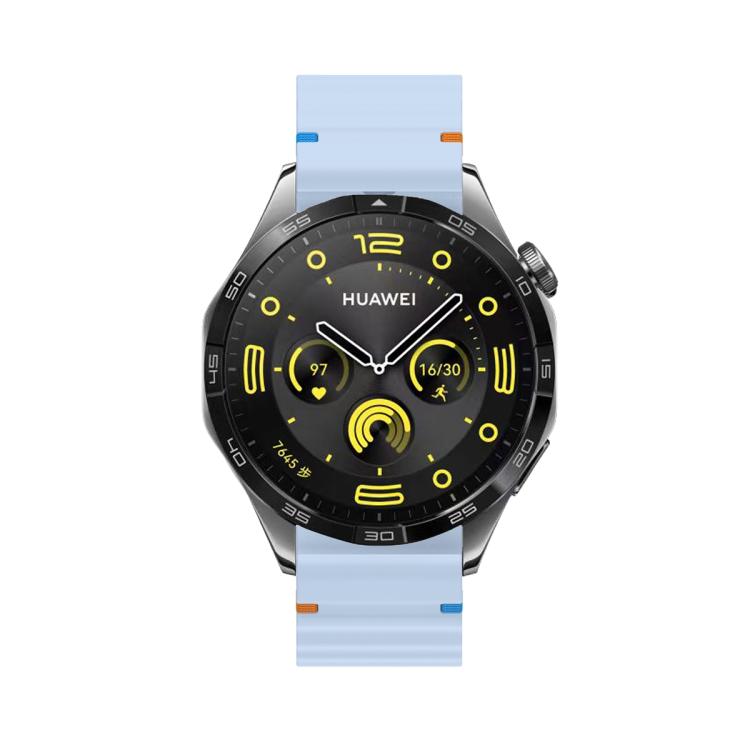 20mm Kalebol Wave Stitch Silicone Watch Band(Light Blue)