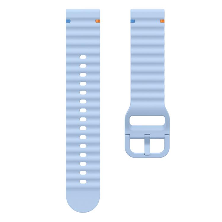 20mm Kalebol Wave Stitch Silicone Watch Band(Light Blue)