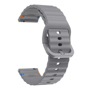 20mm Kalebol Wave Stitch Silicone Watch Band(Dark Grey)