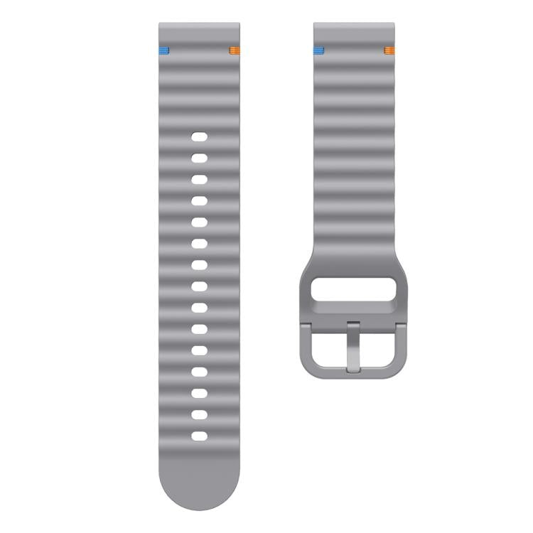 20mm Kalebol Wave Stitch Silicone Watch Band(Dark Grey)